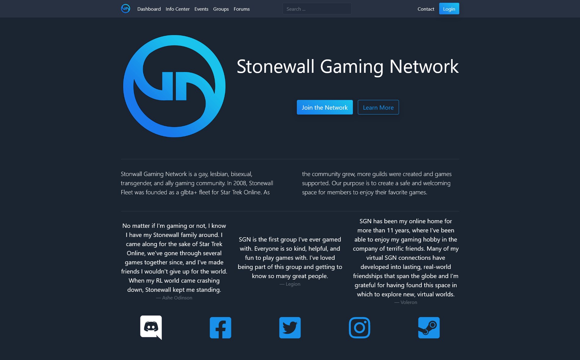 SGN landing page